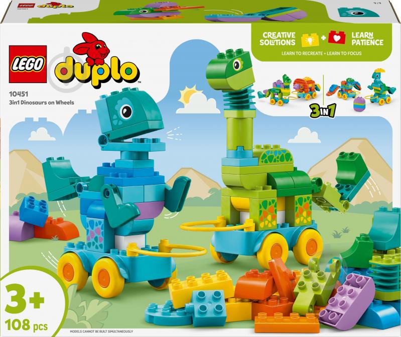 LEGO DUPLO 3-in-1 Dinosaurs on Wheels 10451