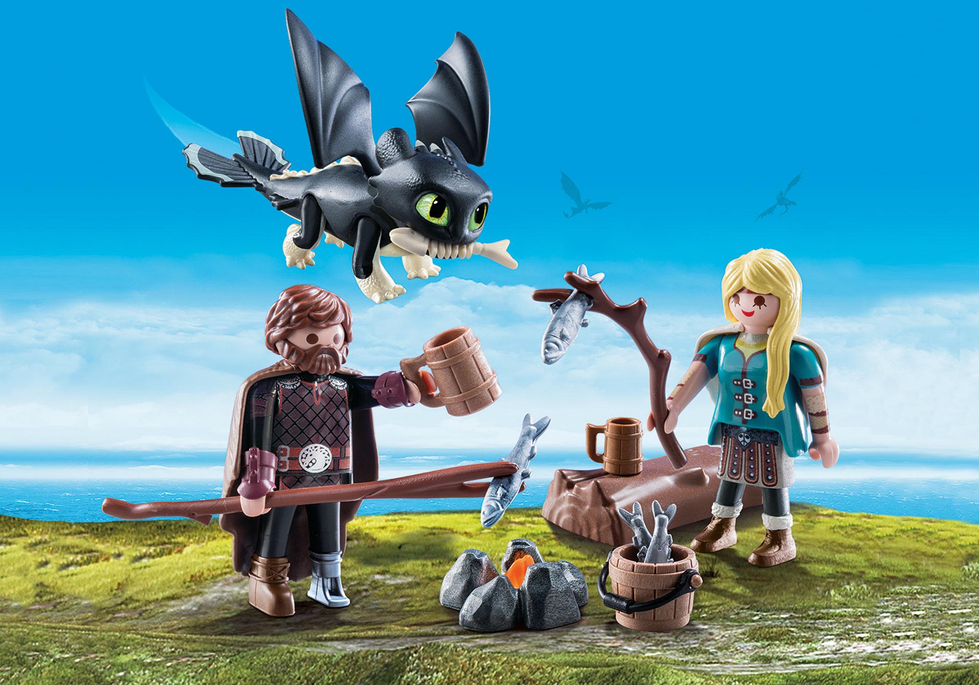 PLAYMOBIL Dragons Hiccup, Astrid and Dragon 70040